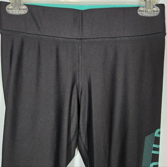 Under Armour‎ Women’s Black and Green Compression Leggings Size Medium - Picture 2 of 6